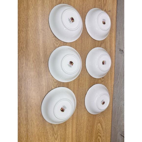 VINTAGE Royal Albert China Old Country Roses Desert Bowls 5.25” England ~6 Pc - Picture 7 of 9